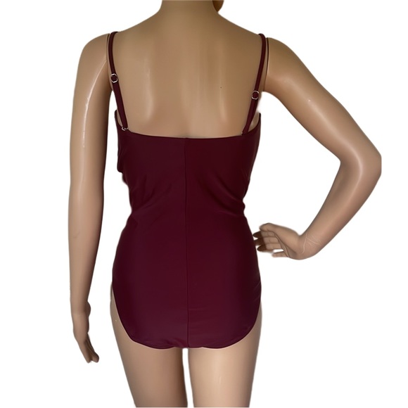 Burgundy One Piece swimsuit - Picture 2 of 3